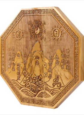 桃木山海镇八卦镜挂件室内室外