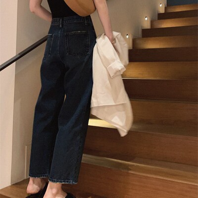 直筒九分四季可穿牛仔裤