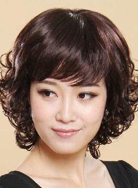 假发女短发蓬松自然中老年女士