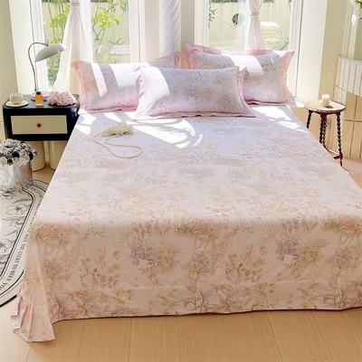 高支密纯棉13376全棉床单可定制田园花卉小碎花纯棉被单裸睡床单