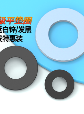 批发高强度发黑垫圈8级发黑蓝白锌加大平垫片M8M10M12M16M20M24M2