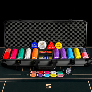 包邮现货德州扑克筹码套装 12克陶瓷筹码43MM套装 加厚箱配桌布
