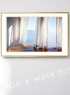散步去 迷雾同款窗油画艺术现代ins好好住客餐厅卧室复古挂装饰画