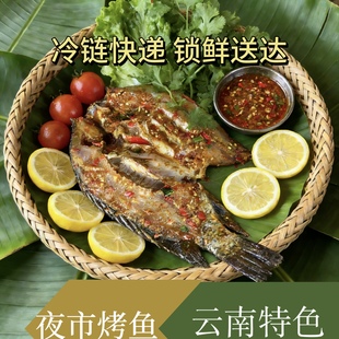 云南傣味腌鱼罗非鱼版纳地摊烧烤鱼美食特色现做特产商用餐厅夜市