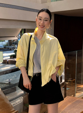 MOXI十三行女装2026年春季新款韩版宽松长袖立领防晒外套上衣女