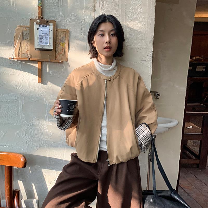 MOXI 十三行女装2025冬季新格子夹棉短款外套韩系女式夹克棉服女