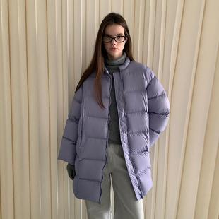 MOXI十三行2025冬季新款韩版中长款羽绒服女白鸭绒高级感羽绒外套