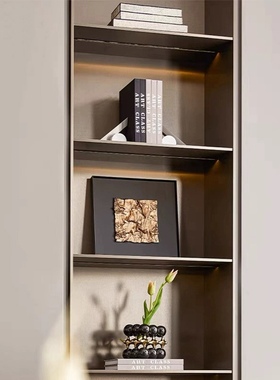 现代轻奢样板间创意饰品摆件组合室内书柜书房抽象装饰陈列柜摆设