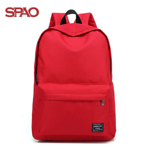 spao经典款双肩背包正红色学生校园书包外出双肩包大容量背包
