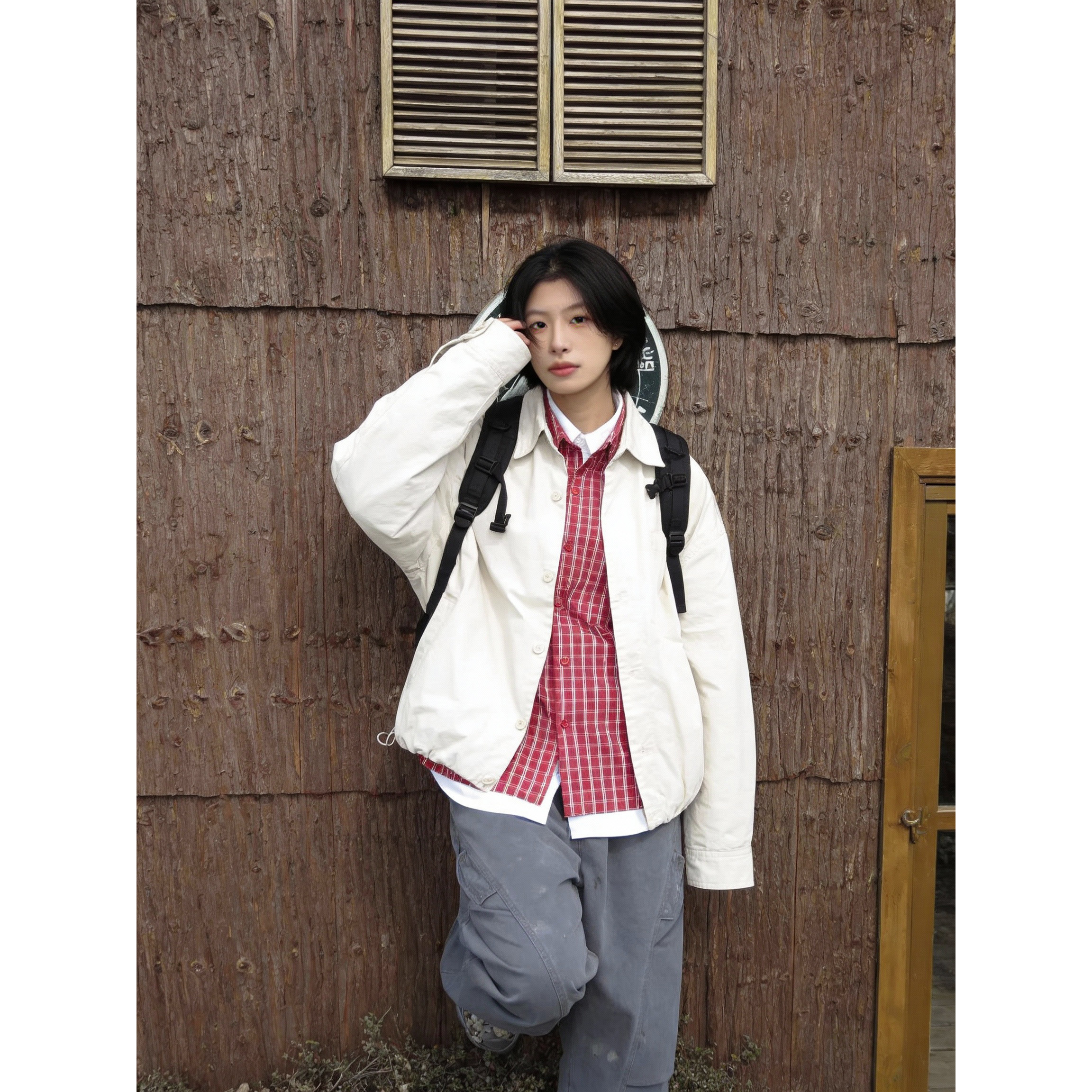 美式复古翻领夹克男女宽松日系外套中性休闲风百搭2026春装上衣服,男装,夹克,淘宝优惠券,粉丝福利购,淘宝优惠卷