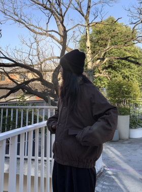 美式工装毛领棉衣男女立领加厚保暖美拉德宽松冬季棉服百搭外套潮