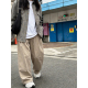 基础卡其色休闲长裤 简约中性风阔腿裤 男女宽松纯色垂感直筒四季 潮