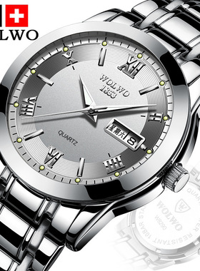 沃伦沃手表W8291全自动石英表商务休闲 男士手表防水精钢手表