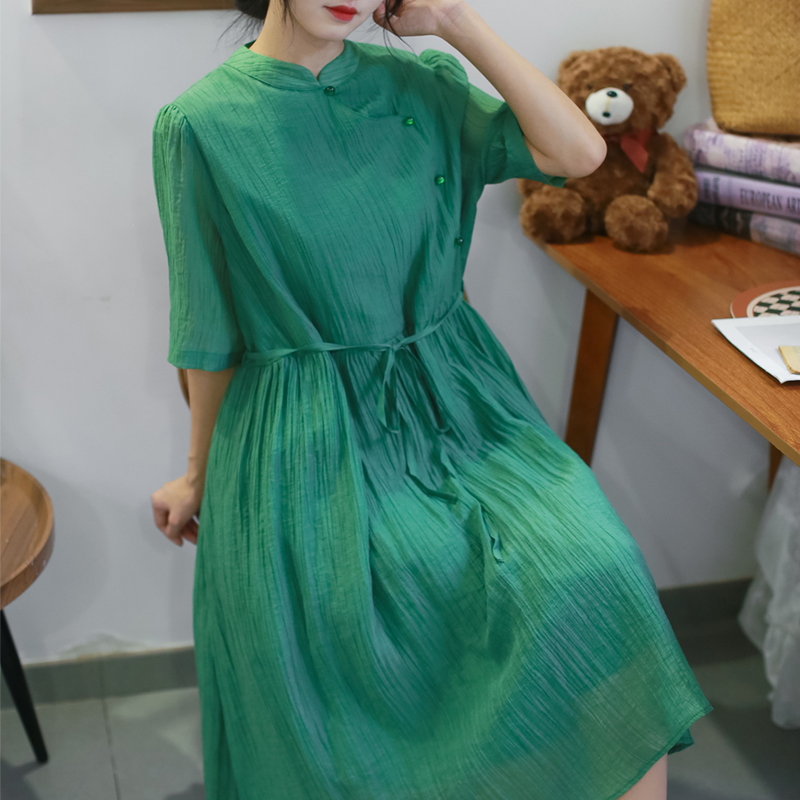 云子连衣裙薄款复古宽松新中式