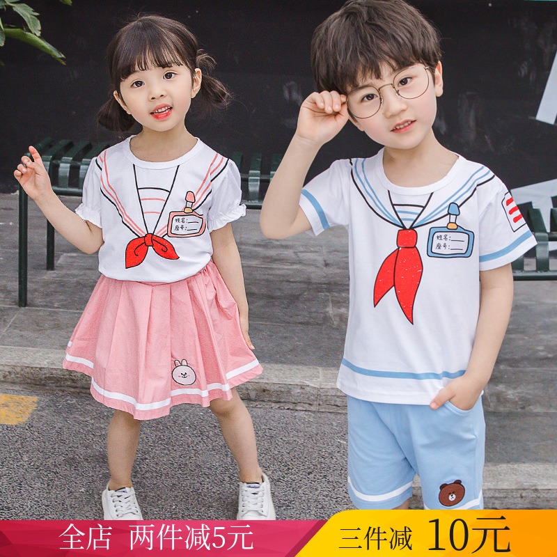 2019夏季新款韩版童装儿童爆款红领巾学院班服套装男女童幼儿园服|msdalam kategori Kanak-kanak/Bayi/Keluarga dipasang, menetapkan - dari Buy2taobao.com untuk memberikan perkhidmatan ejen Taobao profesional membeli