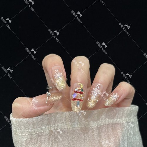 【L102】圣诞树雪花氛围节日战甲手工穿戴甲