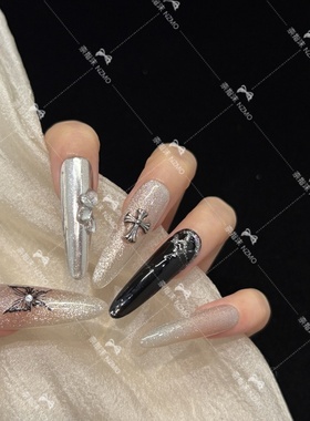 【K2010】跳色设计长款气质手工穿戴甲