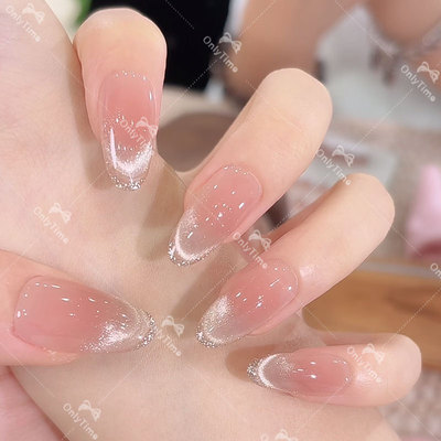 【素颜】裸色猫眼短款穿戴甲日常温柔气质美甲不送收纳盒