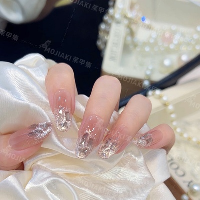 【落日鎏光】透底钻高级感设计穿戴甲