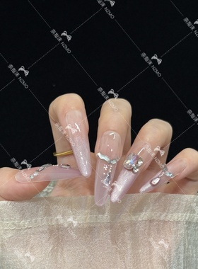 【K2012】紫色气质显白手工穿戴甲ins风美甲