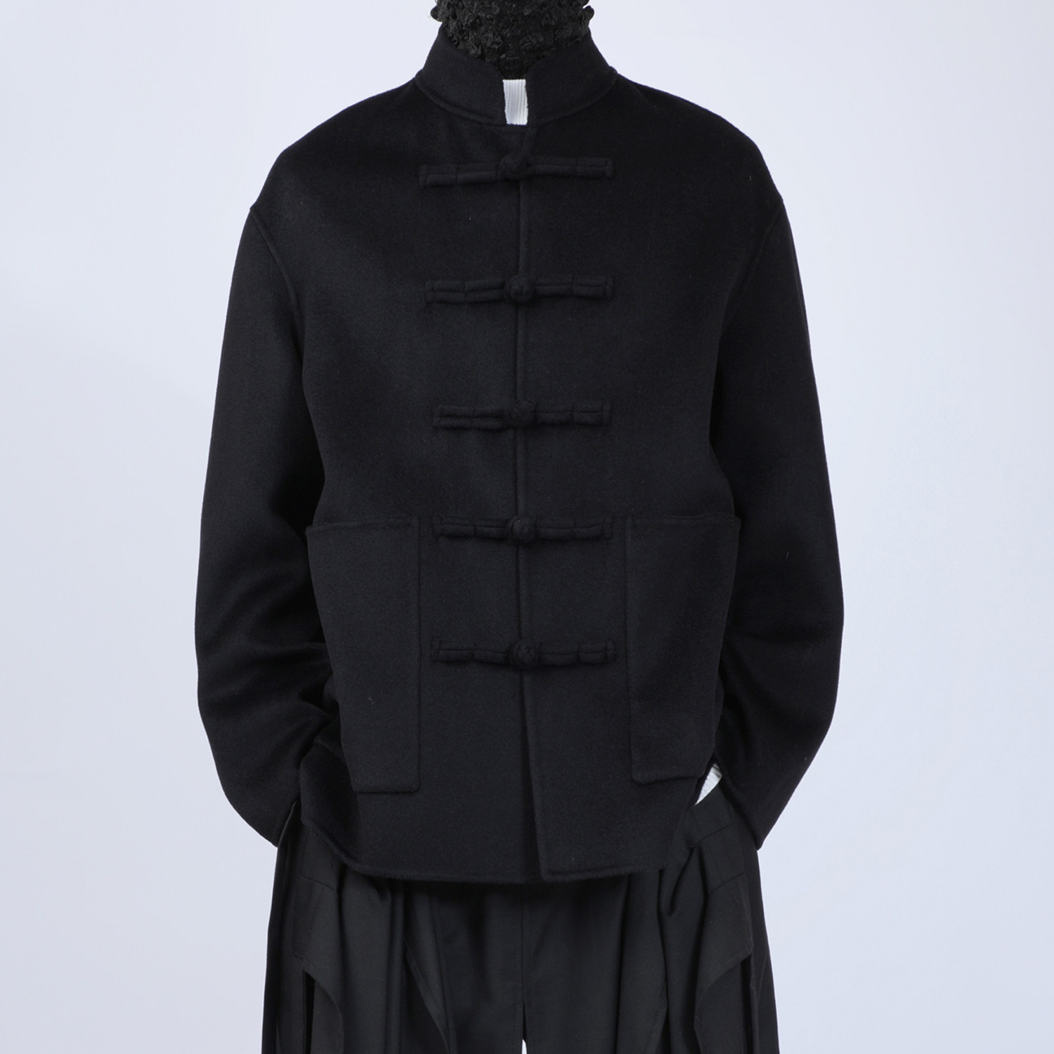 冬季极简风宽松毛呢大衣男中式盘扣立领夹克高级感双面呢羊毛外套,男装,毛呢大衣,淘宝优惠券,粉丝福利购,淘宝优惠卷