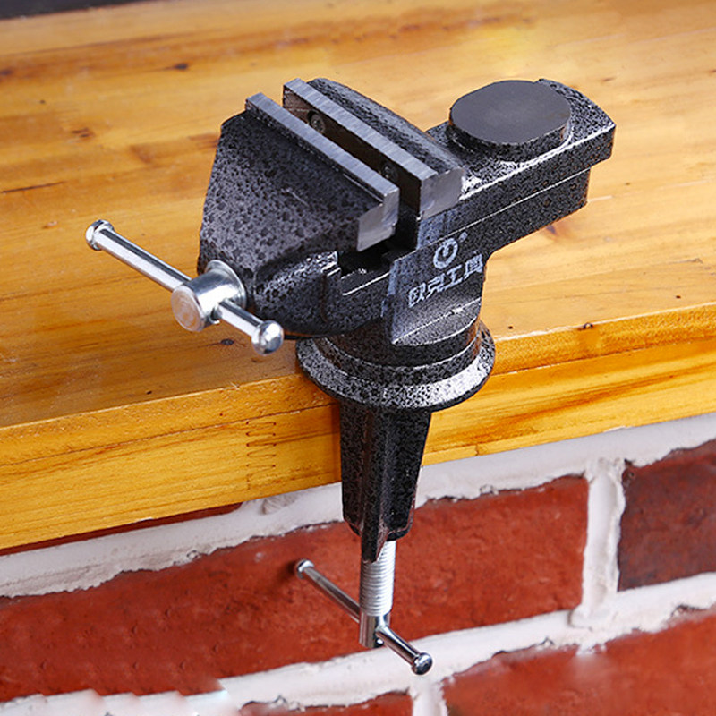 欧克桌虎钳小型多功能家用迷你小台钳桌钳工作台桌旋转平口台虎钳