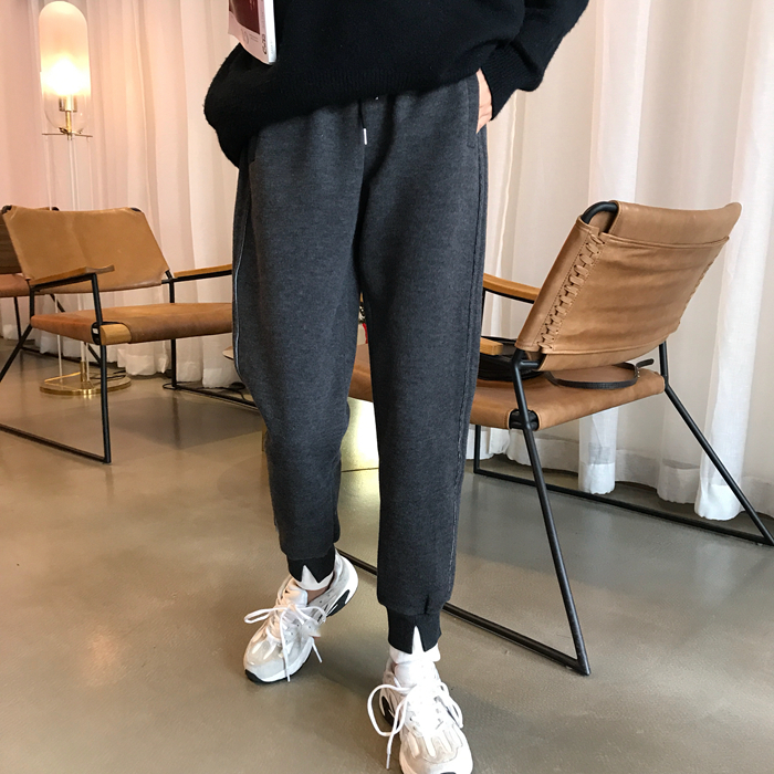 Real price! Casual plush bodywear corset Harun pants women's loose knitted pants pants