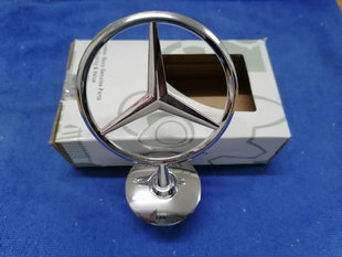 奔驰立标机221盖标新款213黑底座前标迈巴赫机盖标立标前标志风标