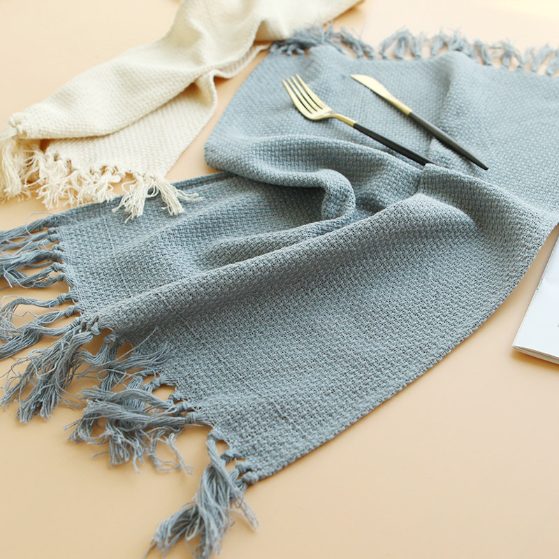 唯米 8332北欧风格纯色棉质编织西餐巾垫茶巾美食摄影道具背景布