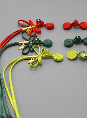 高端旗袍盘扣新中式手工编织绕线蝴蝶盘香长尾辫子布扣唐装汉服国