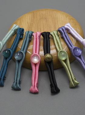 齐玥盘扣旗袍扣子中国风手工编织玉珠玉石一字扣民国复古纽扣中式