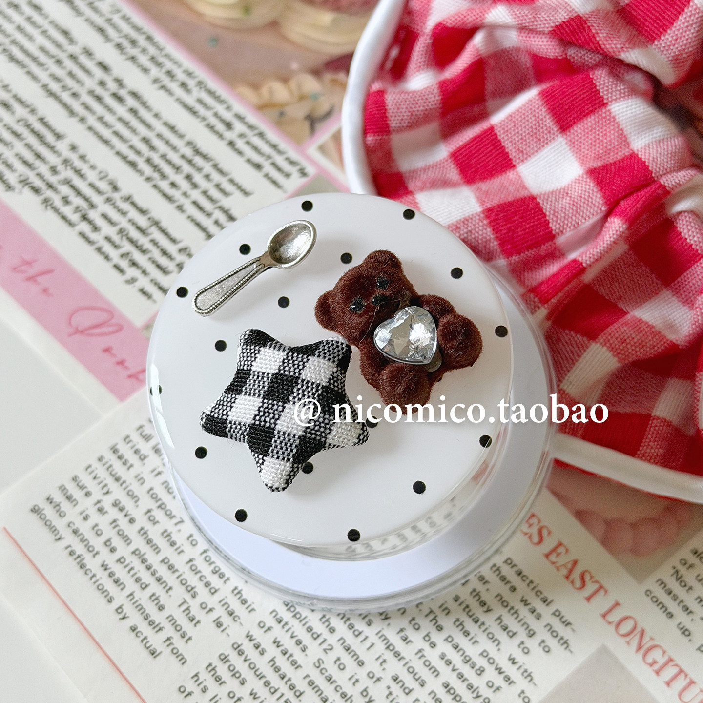 韩国ins小众可爱波点小熊Magsafe磁吸手机气囊支架伸缩折叠粘贴式,3C数码配件,手机支架/手机座,淘宝优惠券,粉丝福利购,淘宝优惠卷