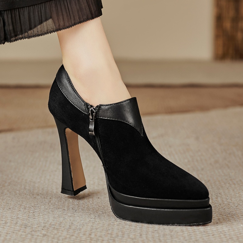 美拉德时尚软皮防水台高跟鞋