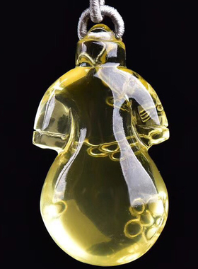 旗袍吊坠古装天然黄水晶