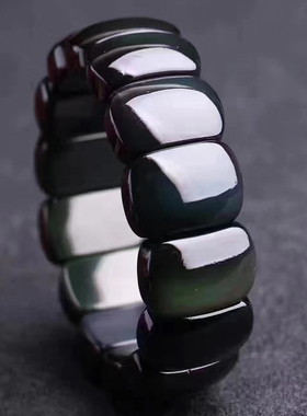 天然精工黑曜石百搭女士水晶手串