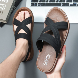 2026夏季 男拖鞋 厚底两用穿男士 休闲外穿舒适透气水沙滩鞋 凉鞋 韩版