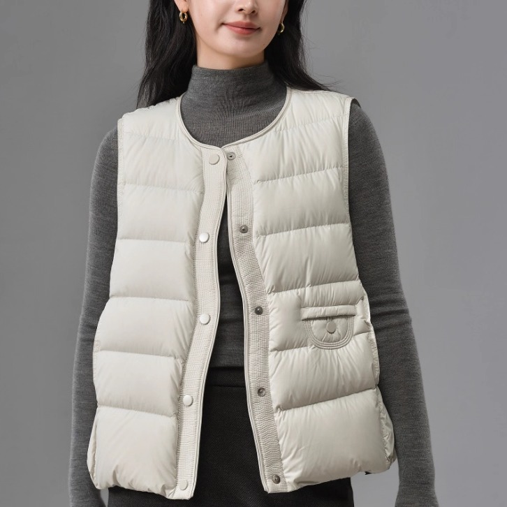 【超能小太阳严选】颜域复古老钱风羽绒马甲背心2025新款流行冬季