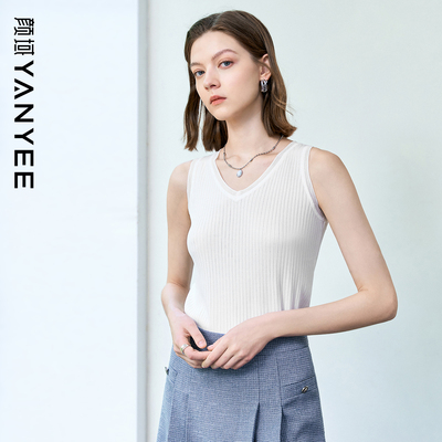 颜域百搭V领打底背心上衣