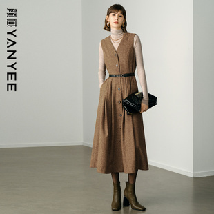 背心连衣裙针织衫 套装 两件套 冬季 颜域绵羊毛搭配一整套女2025新款