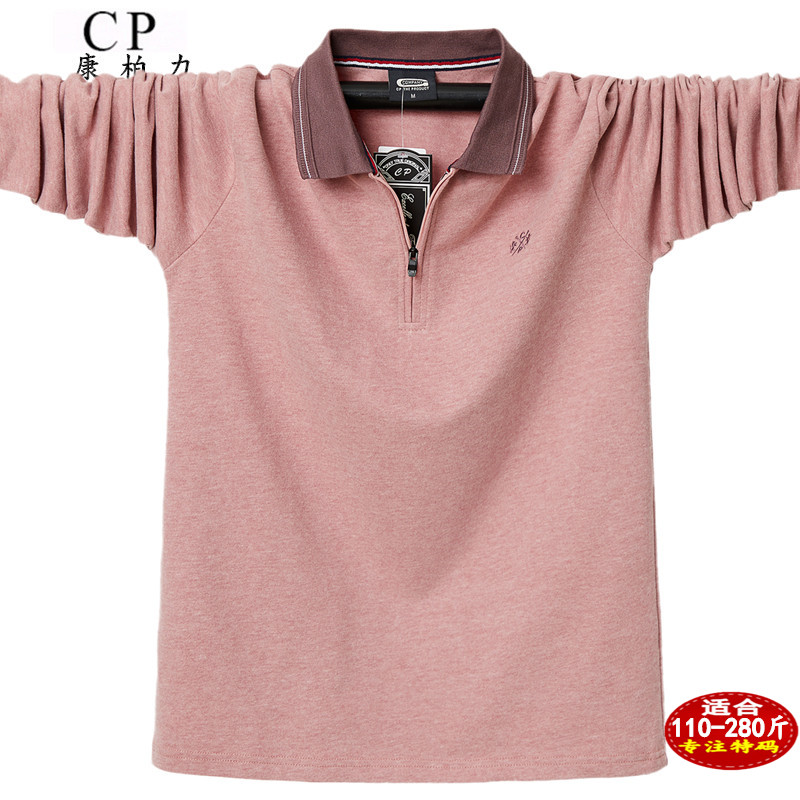 潮男宽松特大polo打底肥佬棉t恤
