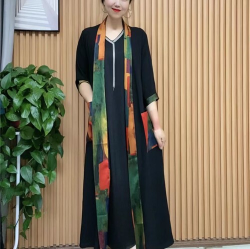中年妈妈外披风开衫风衣外搭