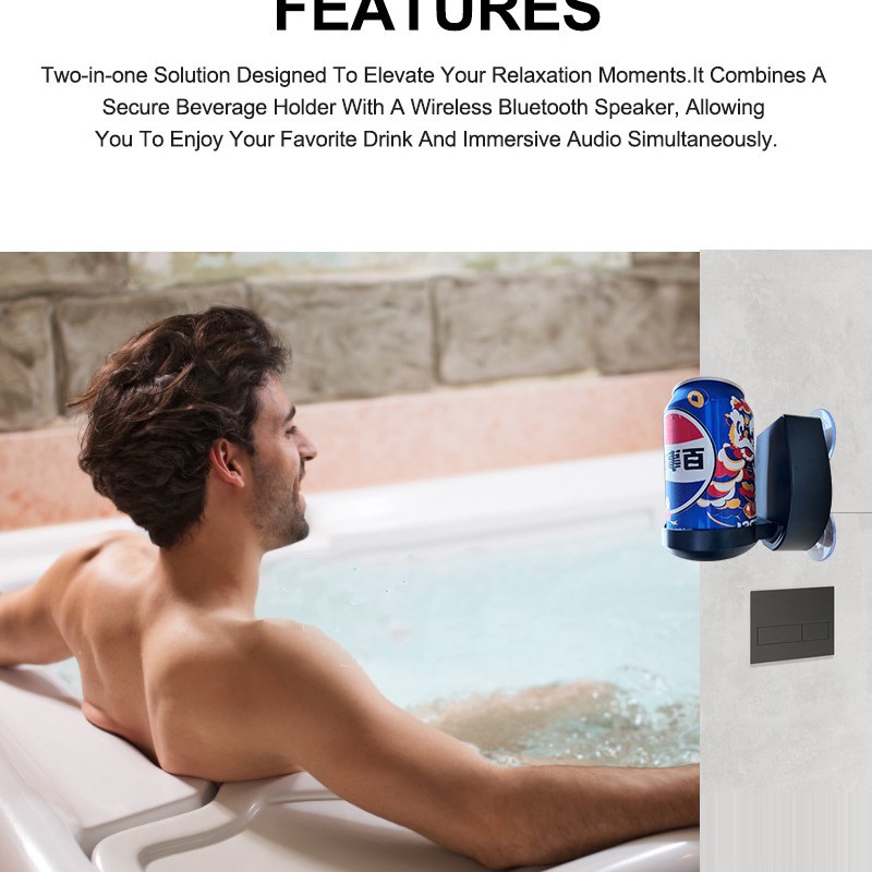 爆款浴室防水无线音响ES2408K歌无打孔固定蓝牙音箱一件