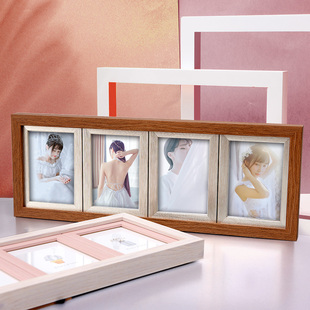 四连框5寸6寸创意儿童相框摆台宝宝组合照片挂墙韩版 裱像框 情侣装