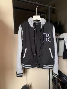 欧美复古修身款连帽棒球服卫衣女款秋冬新款百搭