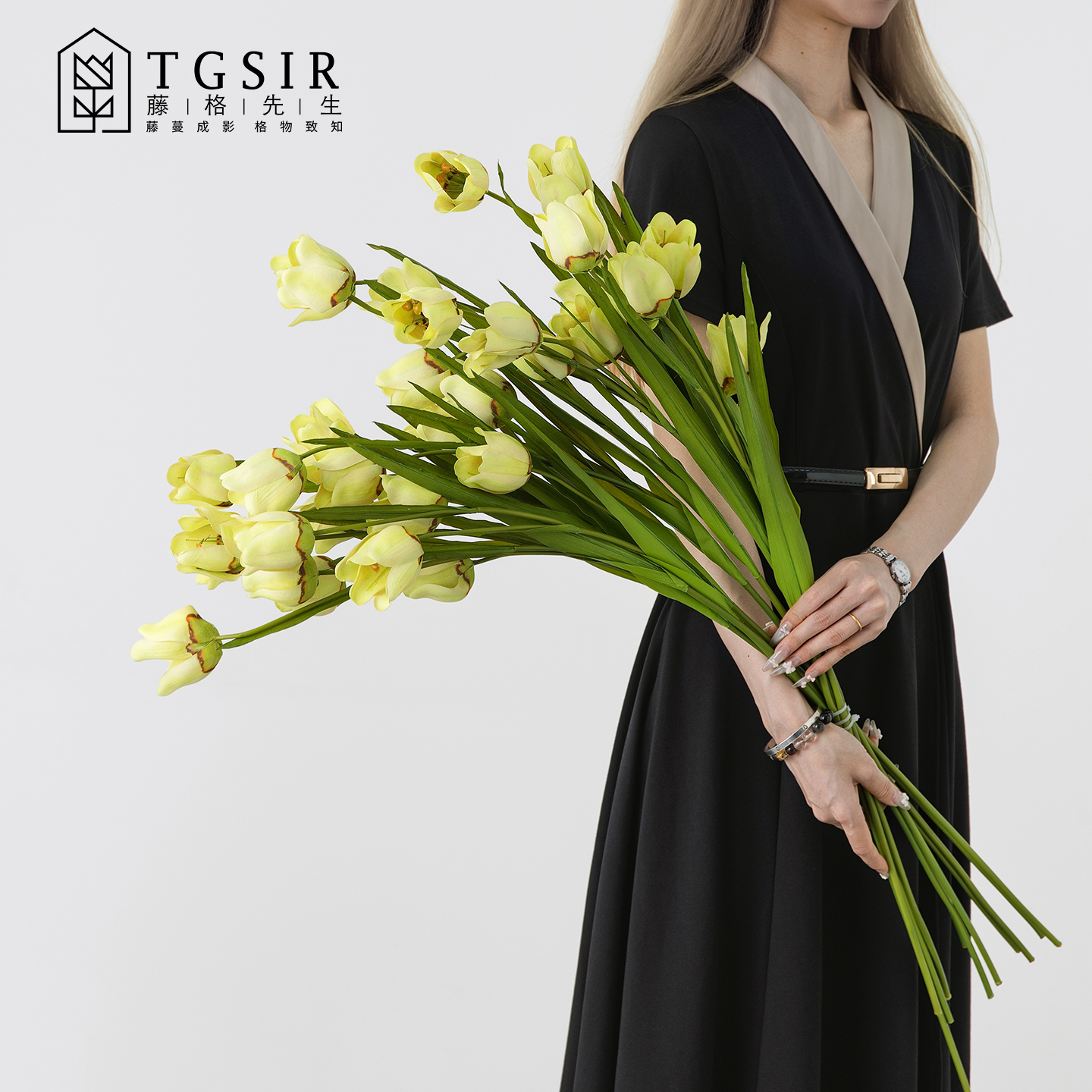 仿真花手感贝母花客厅电视柜假花