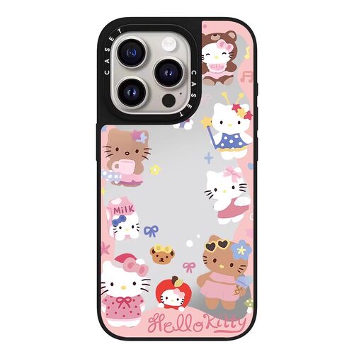 粉色环绕凯蒂猫适用于苹果18promax手机壳/iphone17promax/16pro/15plus/14p/套case磁吸手机壳手链