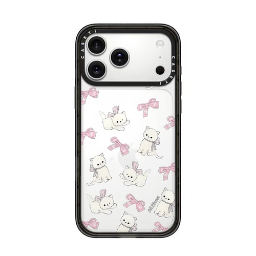 森林早报蝴蝶结小猫适用于苹果17promax手机壳/iphone16promax/15pro/14plus/13p/12p套case磁吸手机壳手链