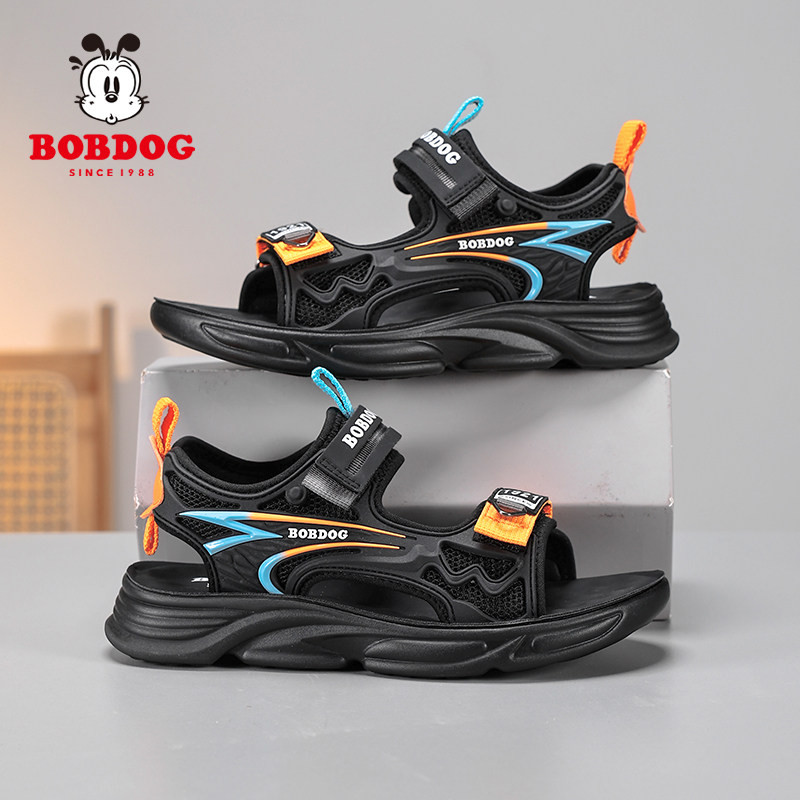 巴布豆男童凉鞋2026夏季新款青少年露趾沙滩鞋大童男孩学生儿童鞋