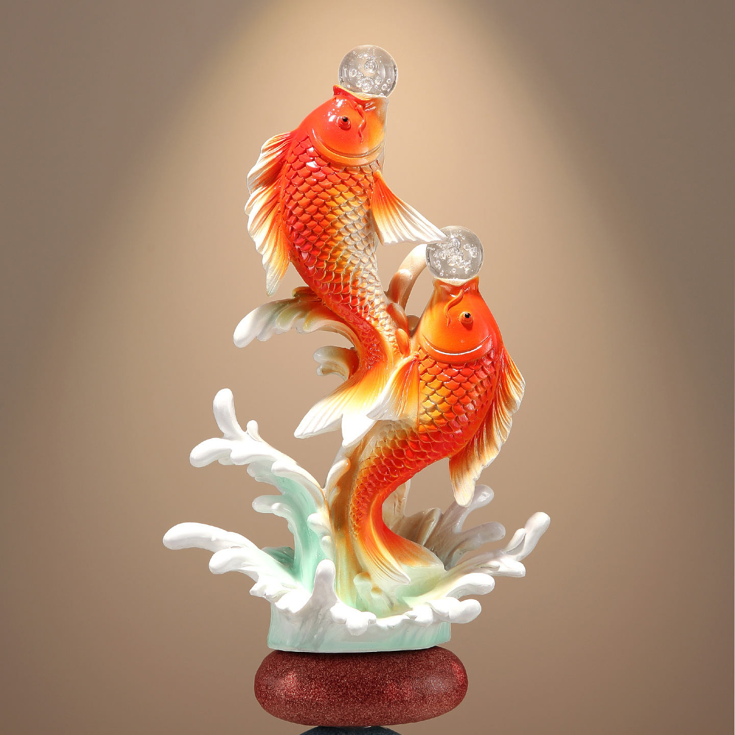 客厅年年有余招财鱼摆件入门玄关电视柜轻奢高档竖长装饰品2025新