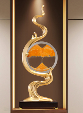 酒柜装饰品办公室装饰摆件轻奢高档客厅电视柜流沙画高级风生水起